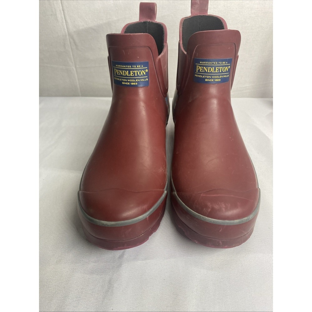 Pendleton Rain Boots Womens 8 Red Rubber Waterproof